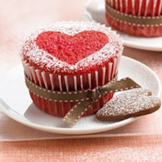 Valentijns cupcakes met hartje