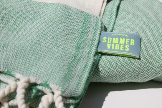 woven label beachtowel