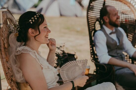 Festival wedding with own wristbands