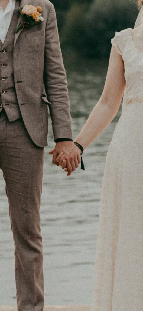 Festival wedding with own wristbands