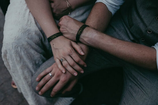 Festival wedding with own wristbands