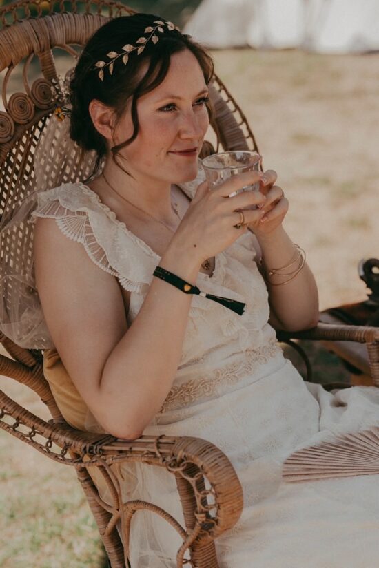 Festival wedding with own wristbands