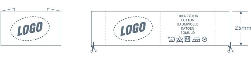 Label tissé avec son propre logo