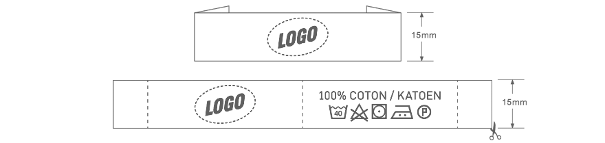 geweven label met eigen logo 15mm