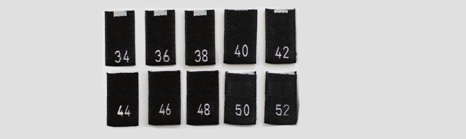 Poliestere riciclato nero - etichette tessute da 34 a 52