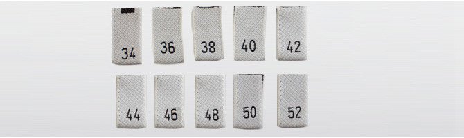 Poliestere riciclato bianco - etichette tessute da 34 a 52